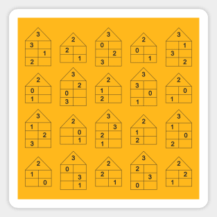 Houses with numerals Magnet